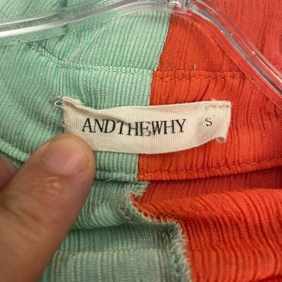 ANDTHEWHY Womens Colorblock Top Button Up Long Sleeve Size Small - Picture 8 of 9